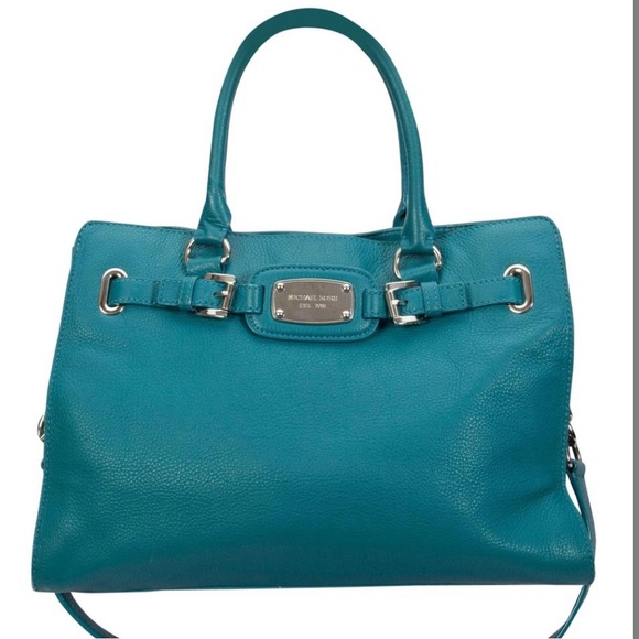 Michael Kors Handbags - Michael Kors Teal Hamilton Satchel Bag